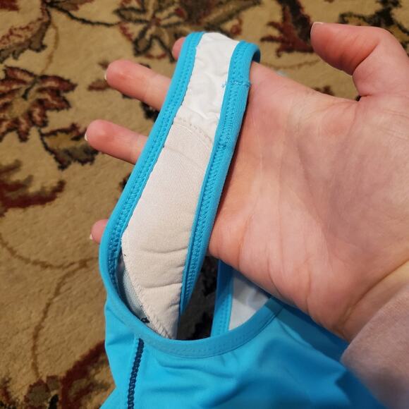 Athleta Energy Tank Top Built In Bra Teal Women's Size Small - Picture 14 of 16